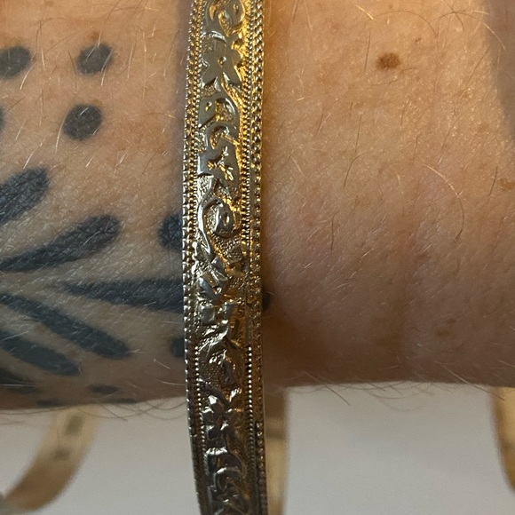 Vintage 1940’s Danecraft Sterling Silver Art Nouveau Design Bangle Bracelets - Picture 3 of 5